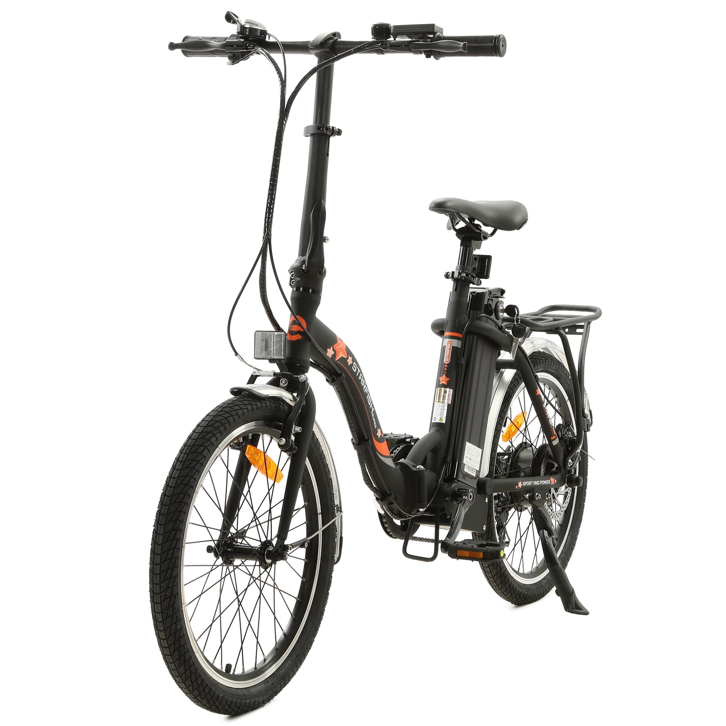 UL Certified-Ecotric Starfish 20inch Portable and Folding Electric Bike - Matte Black