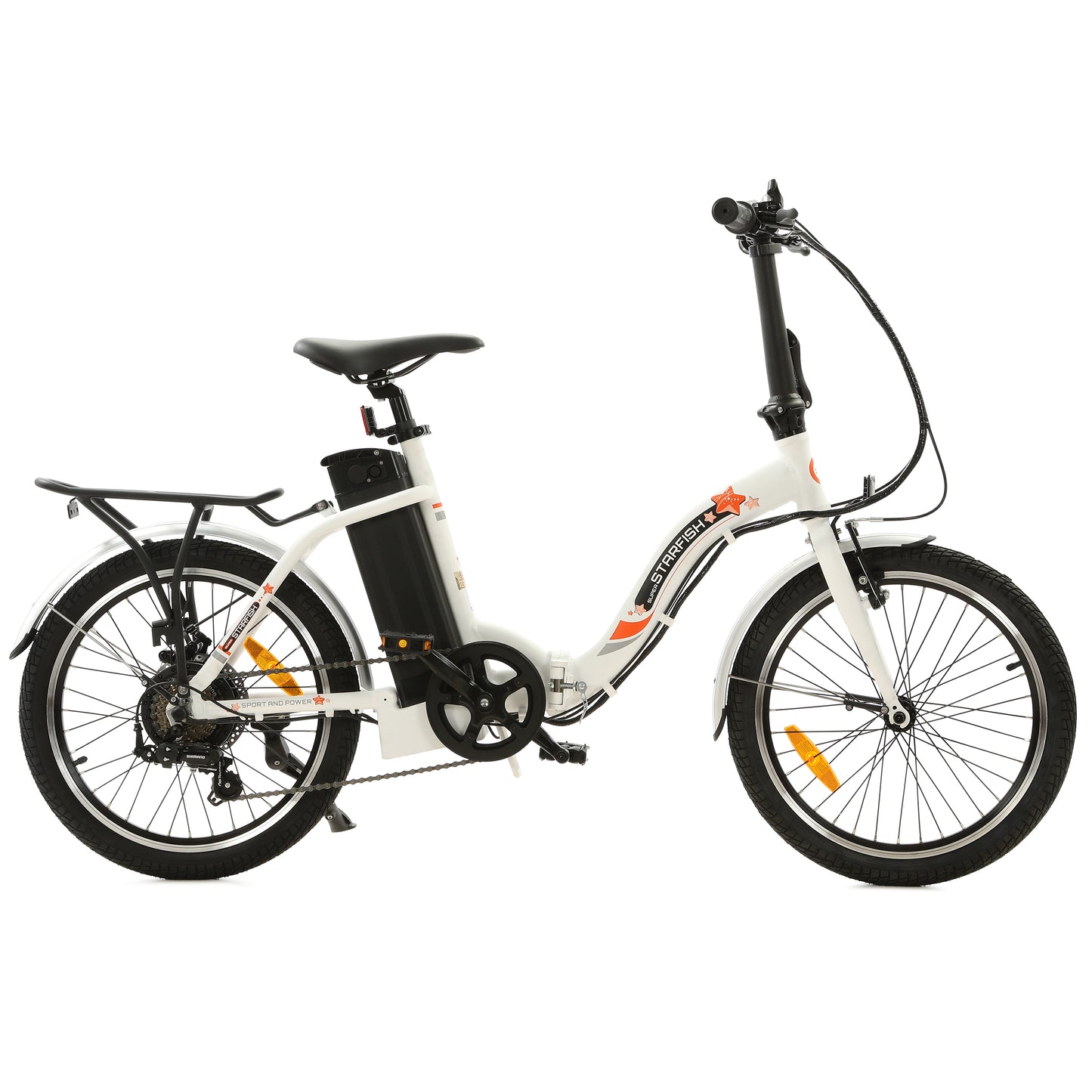 UL Certified-Ecotric Starfish 20inch Portable and Folding Electric Bike - White