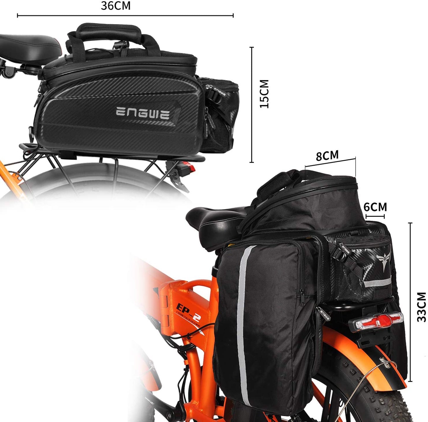 ENGWE Waterproof Bike Rack Bag With 35L Large Capacity
