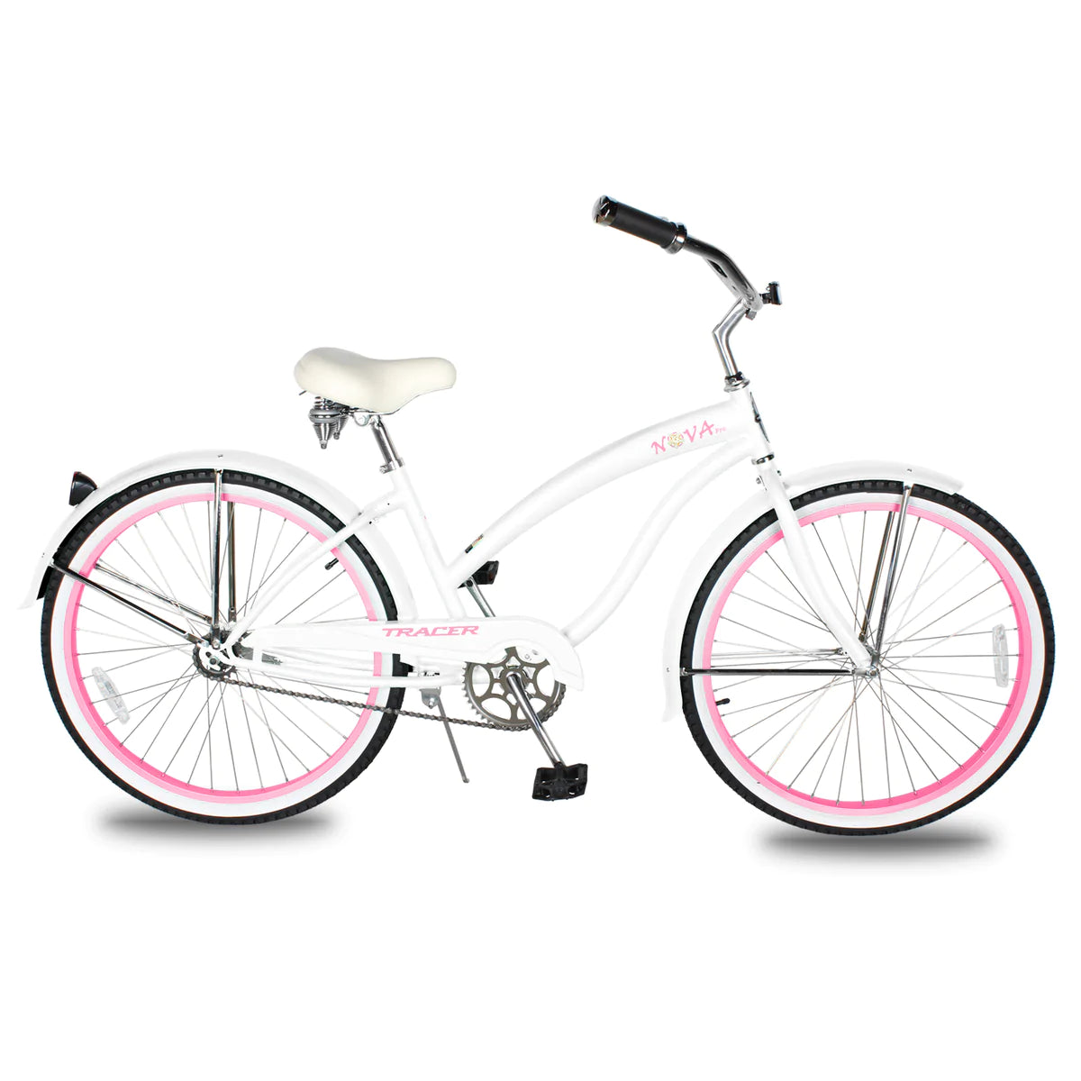 Tracer Nova Single Speed 26" Beach Cruiser Bike - White | Single Speed | Cruiser Bike | Adult Bikes | Beach Cruiser Bikes | Bike Lover USA