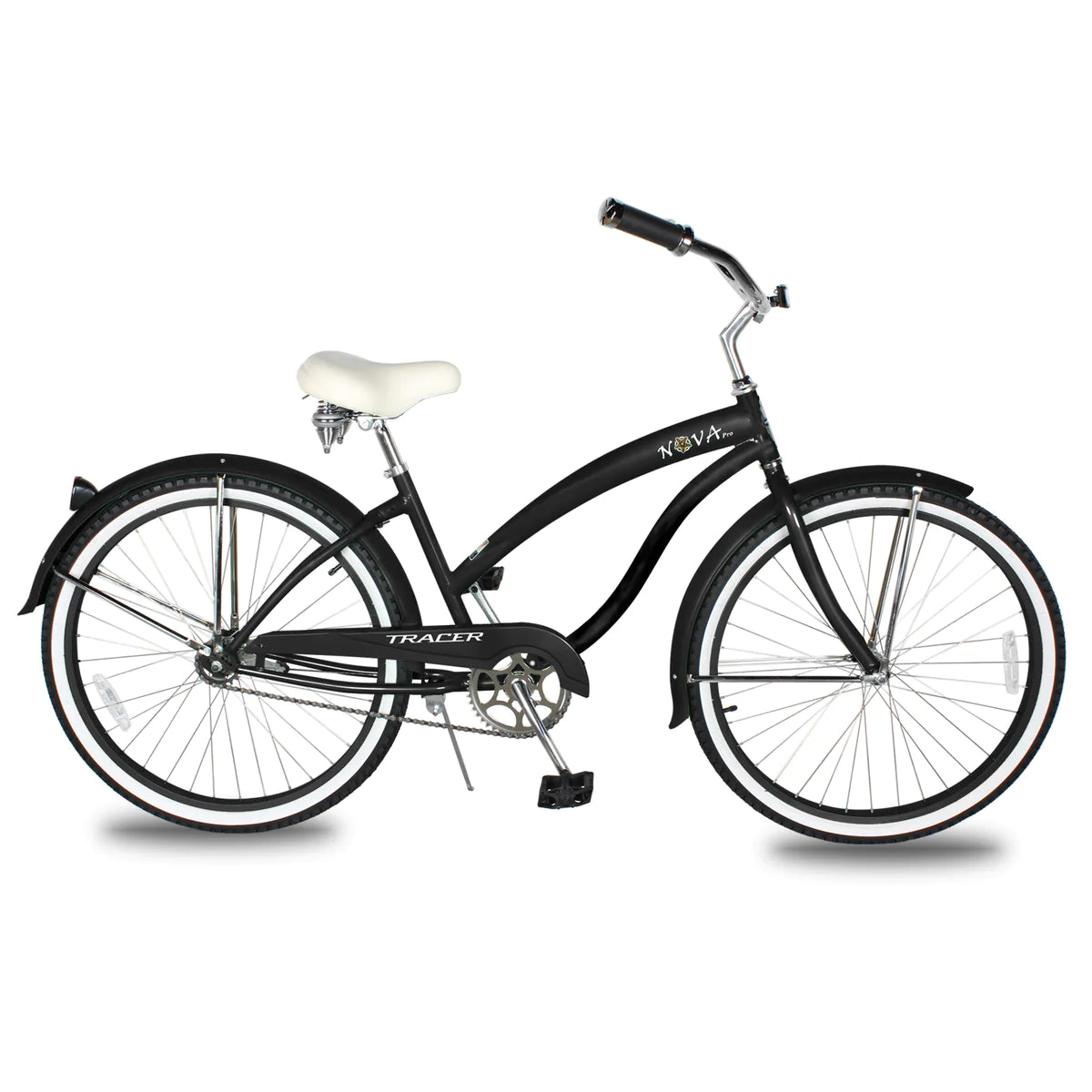Tracer Nova Single Speed 26" Beach Cruiser Bike - Matte Black | Single Speed | Cruiser Bike | Adult Bikes | Beach Cruiser Bikes | Bike Lover USA