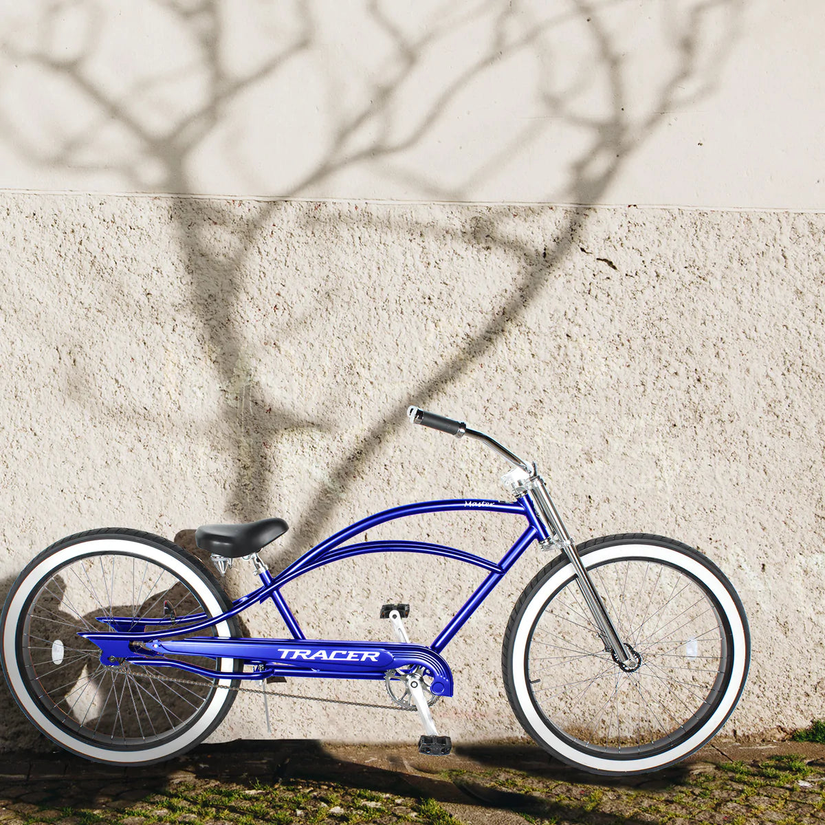 Tracer Master 29" Chopper Stretch Cruiser Fat Tire Bike - Blue | Fat Tire Bike | Cruiser Fat Tire Bike | Stretch Bike | Fat Tire | Bike Lover USA