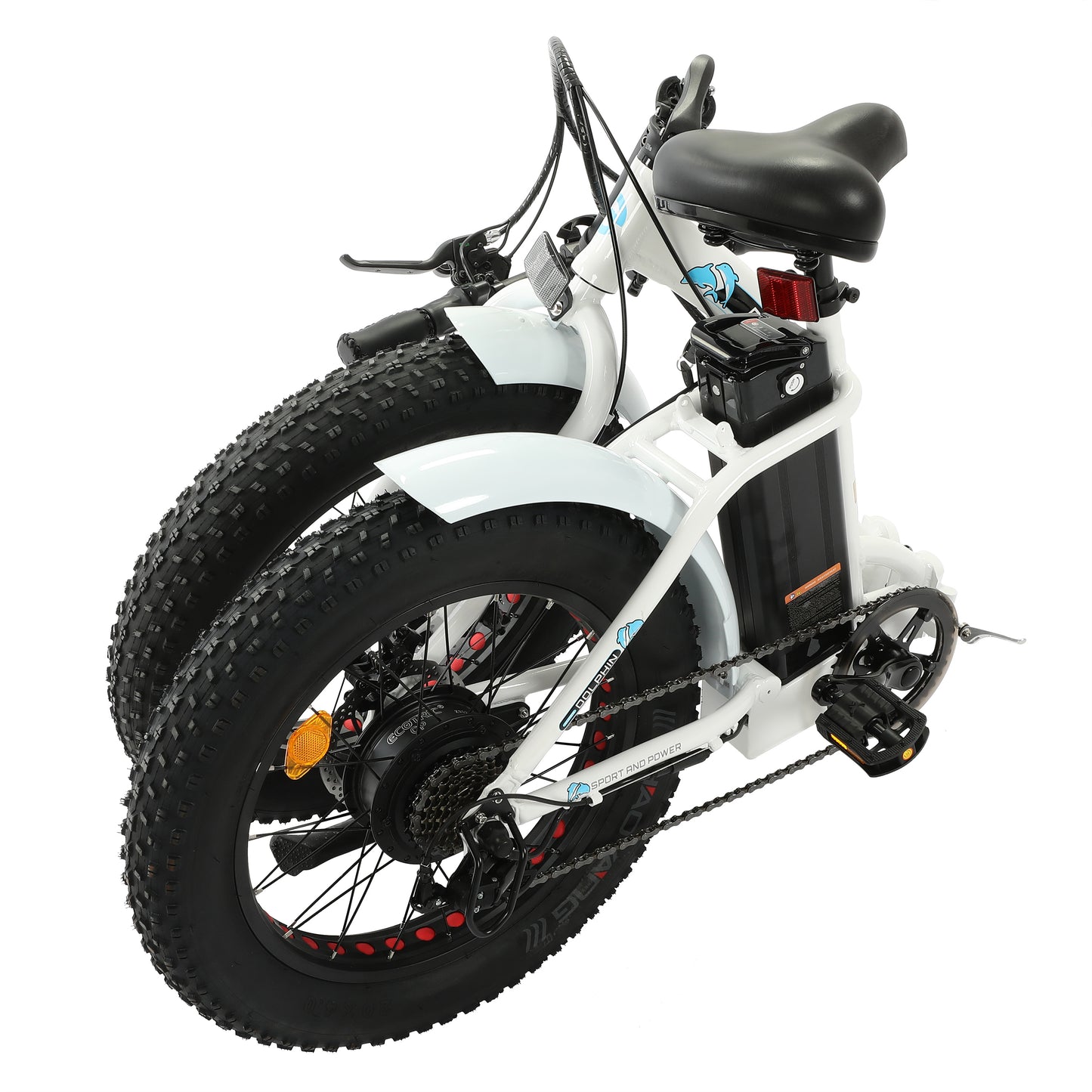 UL Certified-Ecotric Portable and Folding Fat Bike Model Dolphin - White