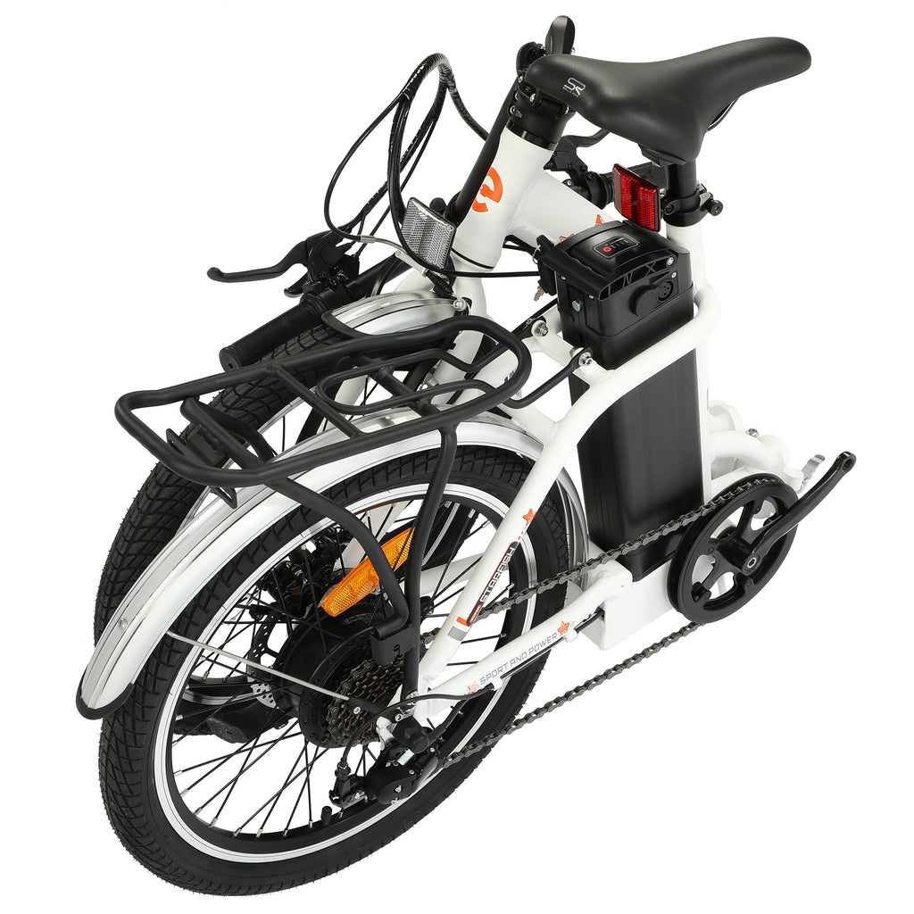 UL Certified-Ecotric Starfish 20inch Portable and Folding Electric Bike - White