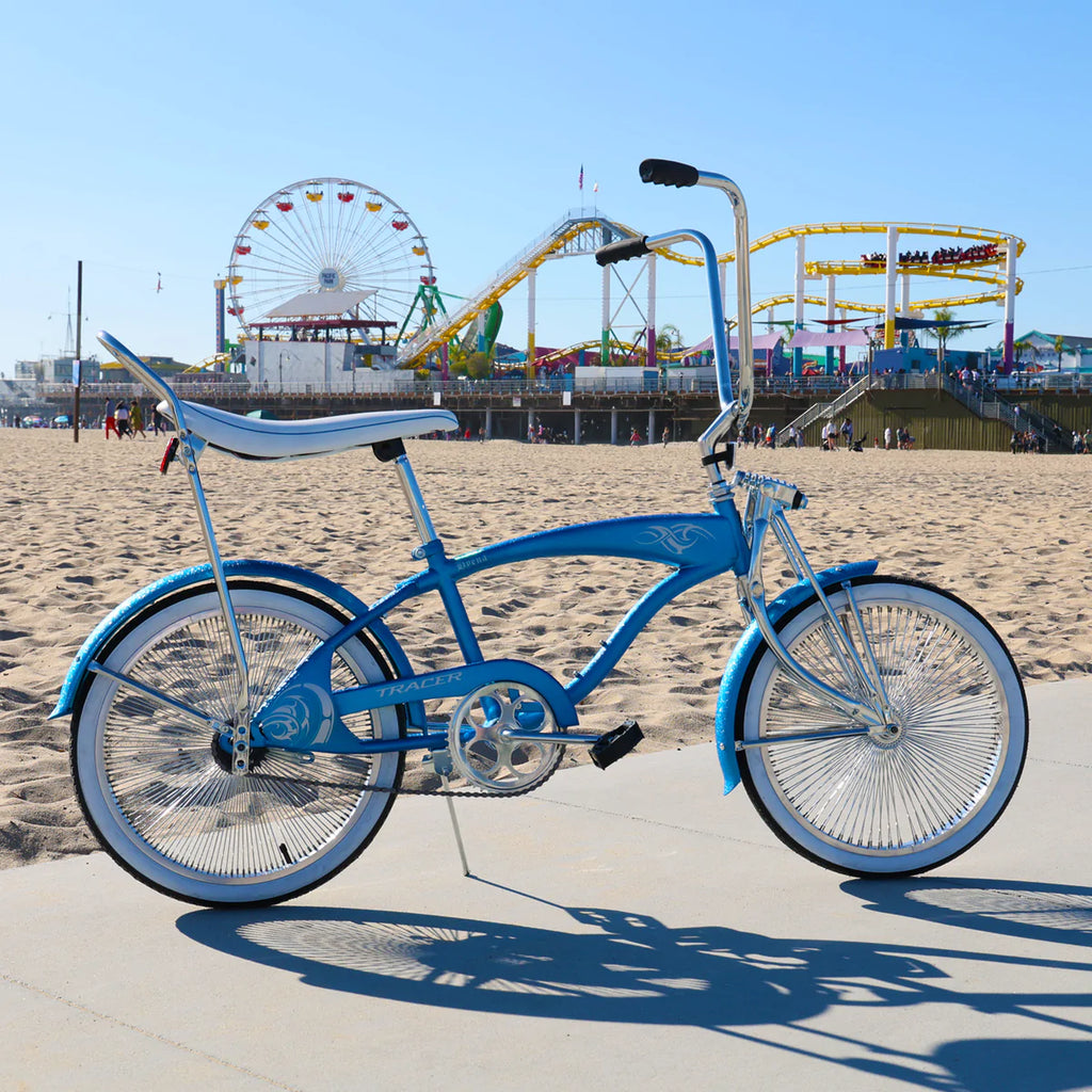 Tracer Hyena Classic Beach Cruiser Bike - Wrinkle Blue | Fat Tire Bike | Cruiser Fat Tire Bike | Stretch Bike | Fat Tire | Bike Lover USA