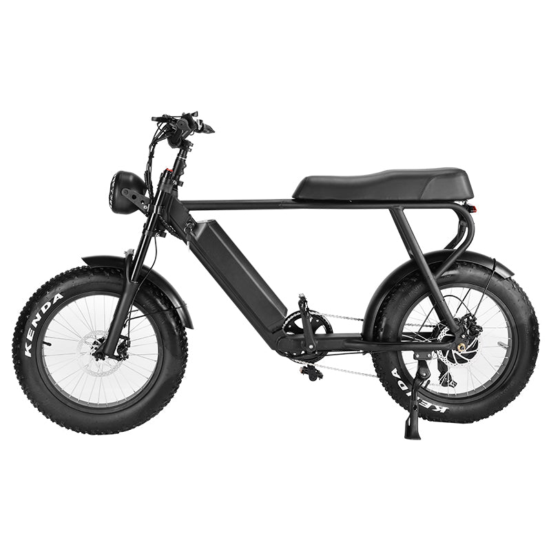 HM-1 Fat Tire Moped Style Electric Bike - Black