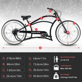 Tracer Harman 3i 26'' Vintage Internal 3-Speed Chopper Stretch Fat Tire Bike