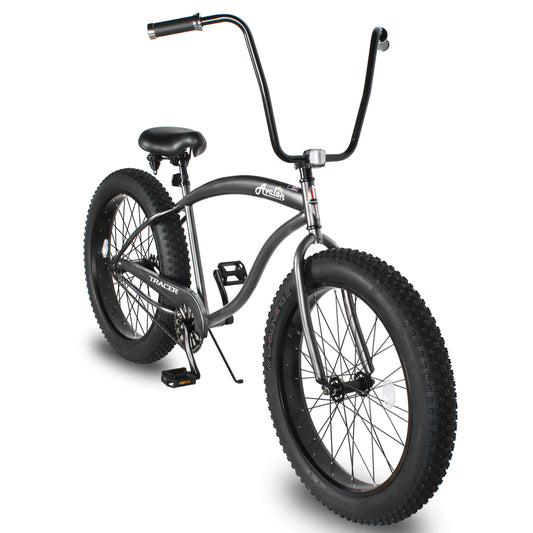 Tracer Avalon GT 26/29" Fat Tire Beach Cruiser Bike - 26" Matte Grey | Beach Cruiser Bikes | Cruiser Bikes | Beach Bikes | 7-Speed | Single Speed | Single Speed Cycle | Adult Bike | Bike Lover USA