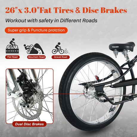 Tracer SIENA GTS 3i Internal 3-Speed Classical Stretch Beach Cruiser Bikes w/ Shifting Rod