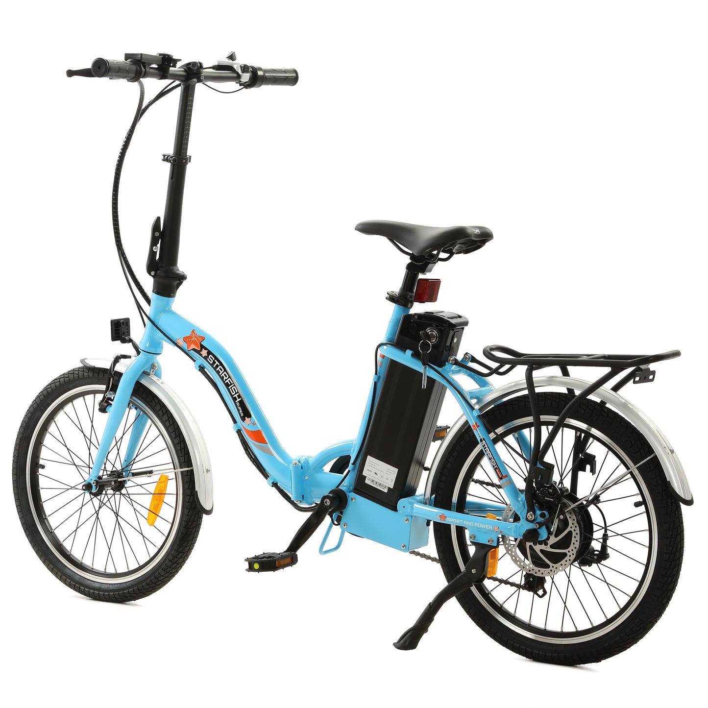 UL Certified-Ecotric Starfish 20inch Portable and Folding Electric Bike - Blue