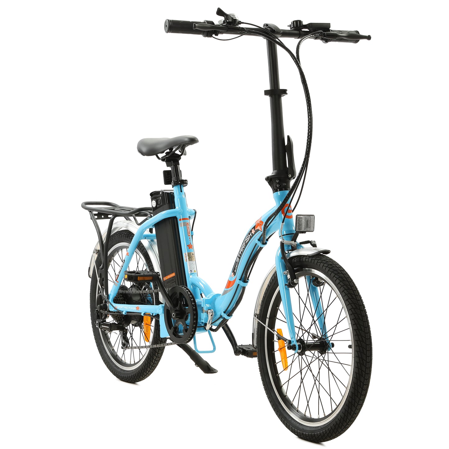 UL Certified-Ecotric Starfish 20inch Portable and Folding Electric Bike - Blue