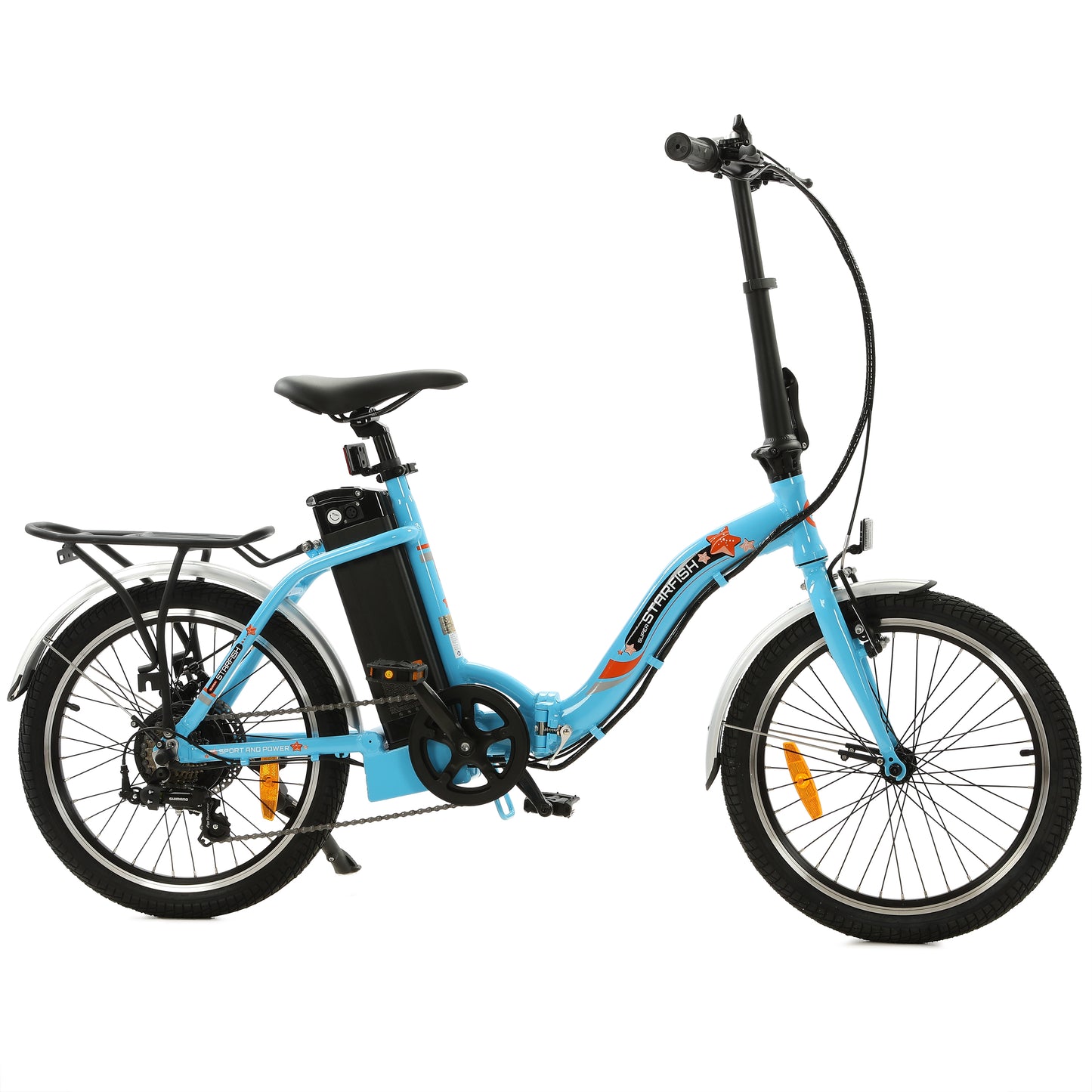 UL Certified-Ecotric Starfish 20inch Portable and Folding Electric Bike - Blue