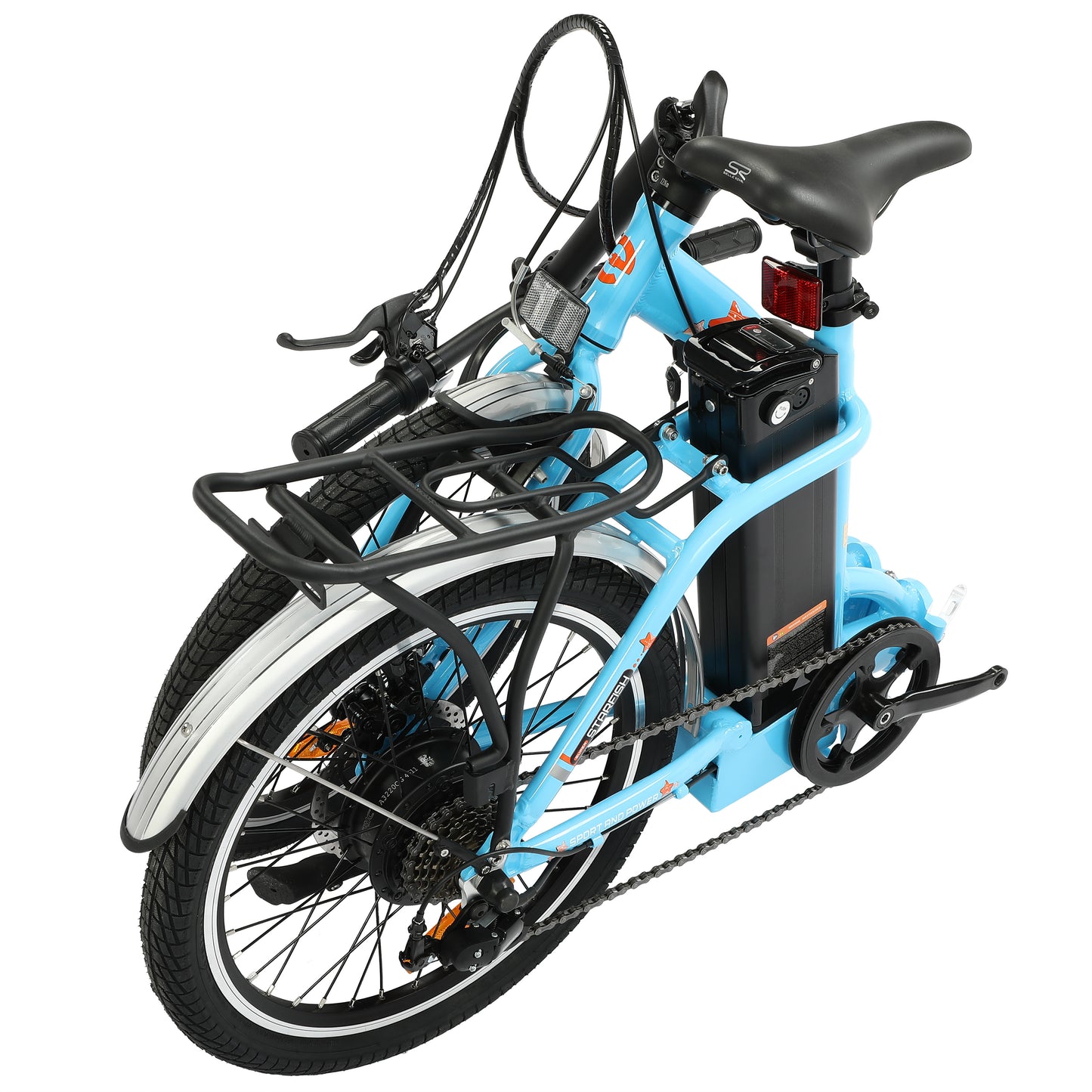 UL Certified-Ecotric Starfish 20inch Portable and Folding Electric Bike - Blue