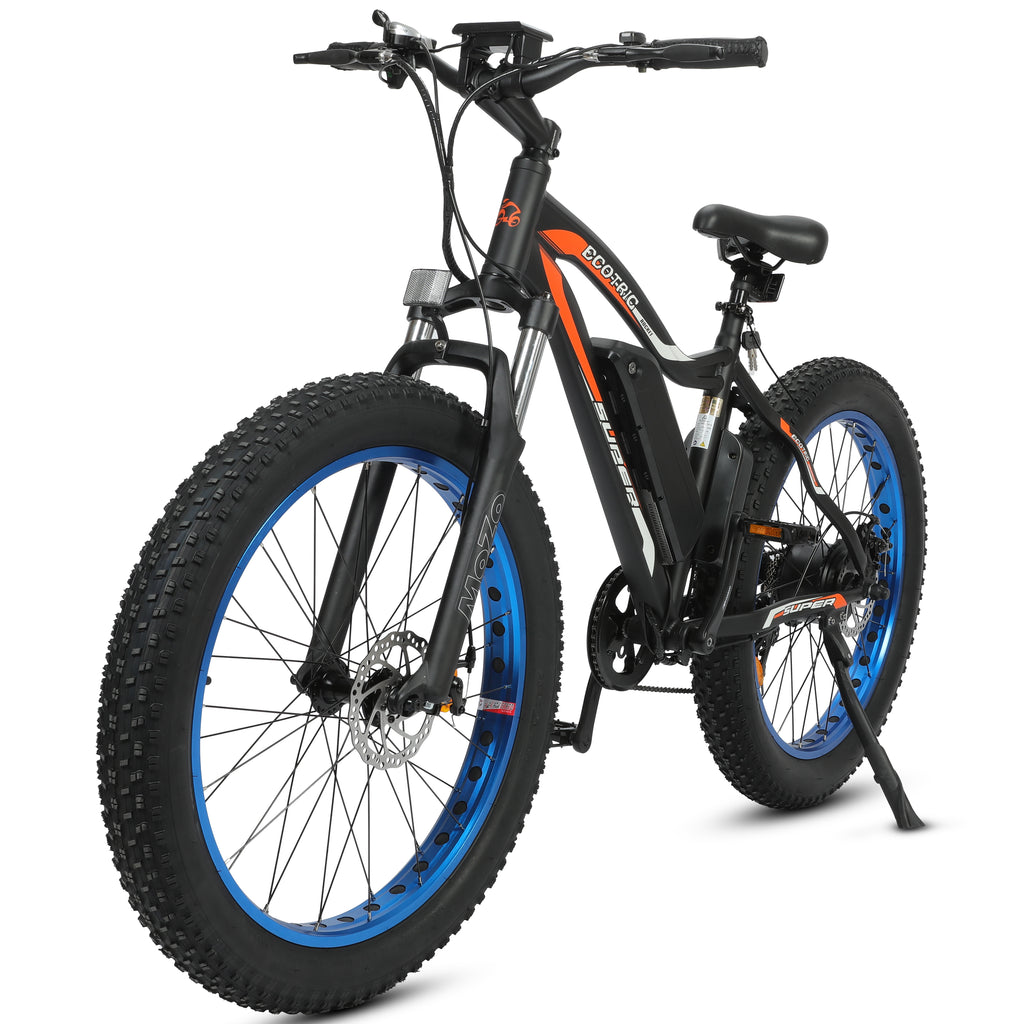 UL Certified - Ecotric Rocket Fat Tire Beach Snow Electric Bike - Black and Blue