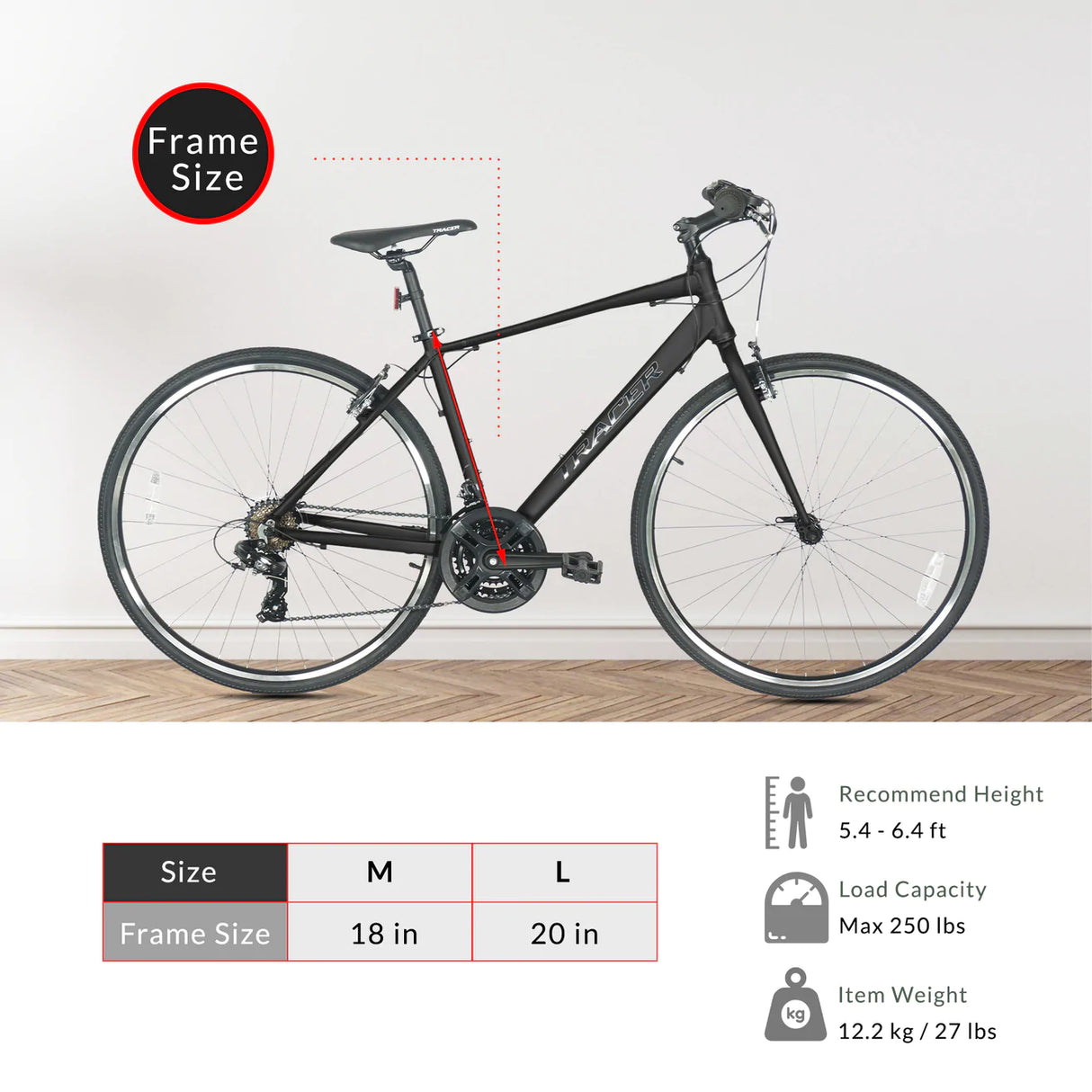 Tracer Braver 700C 7 Speed Hybrid Road Bike for Men