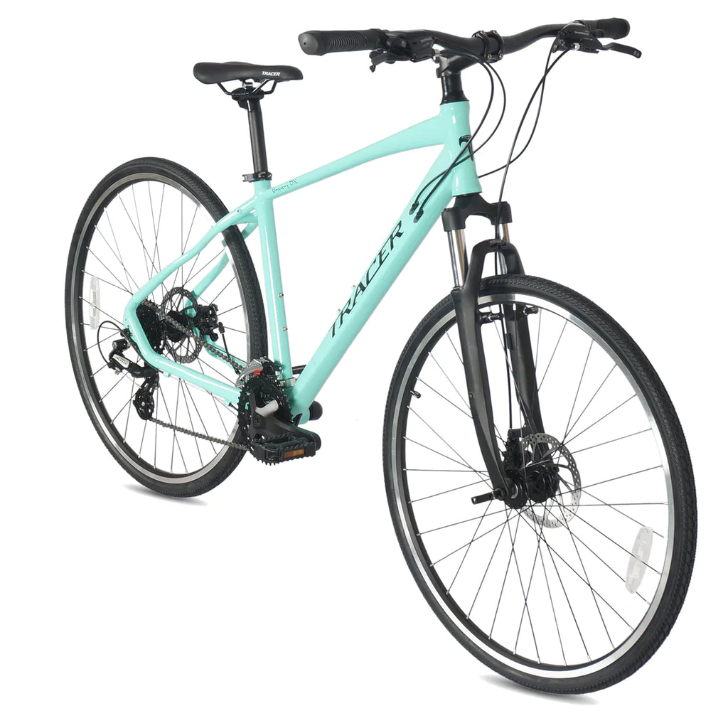 Tracer Bravery DX Hybrid City Bike - Matte Green | City Bike | Road Bike | Bike Lover USA