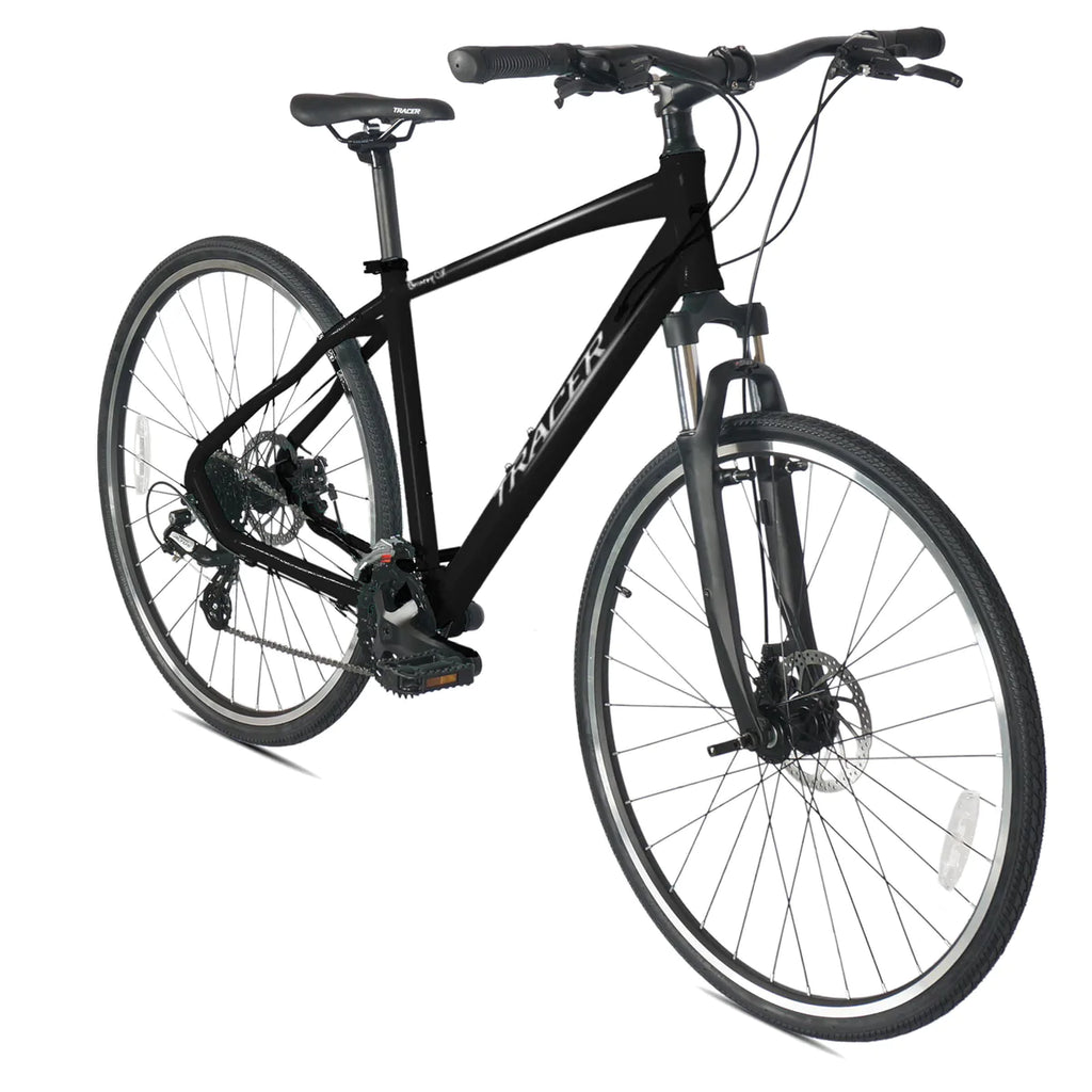 Tracer Bravery DX Hybrid City Bike - Matte Black | City Bike | Road Bike | Bike Lover USA