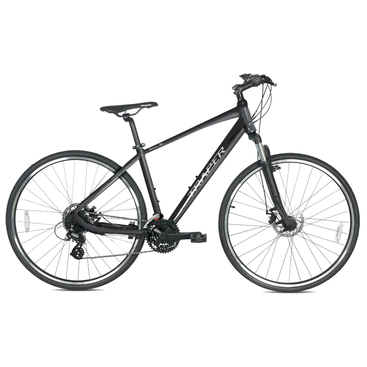 Tracer Bravery DX Hybrid City Bike - Matte Gray | City Bike | Road Bike | Bike Lover USA