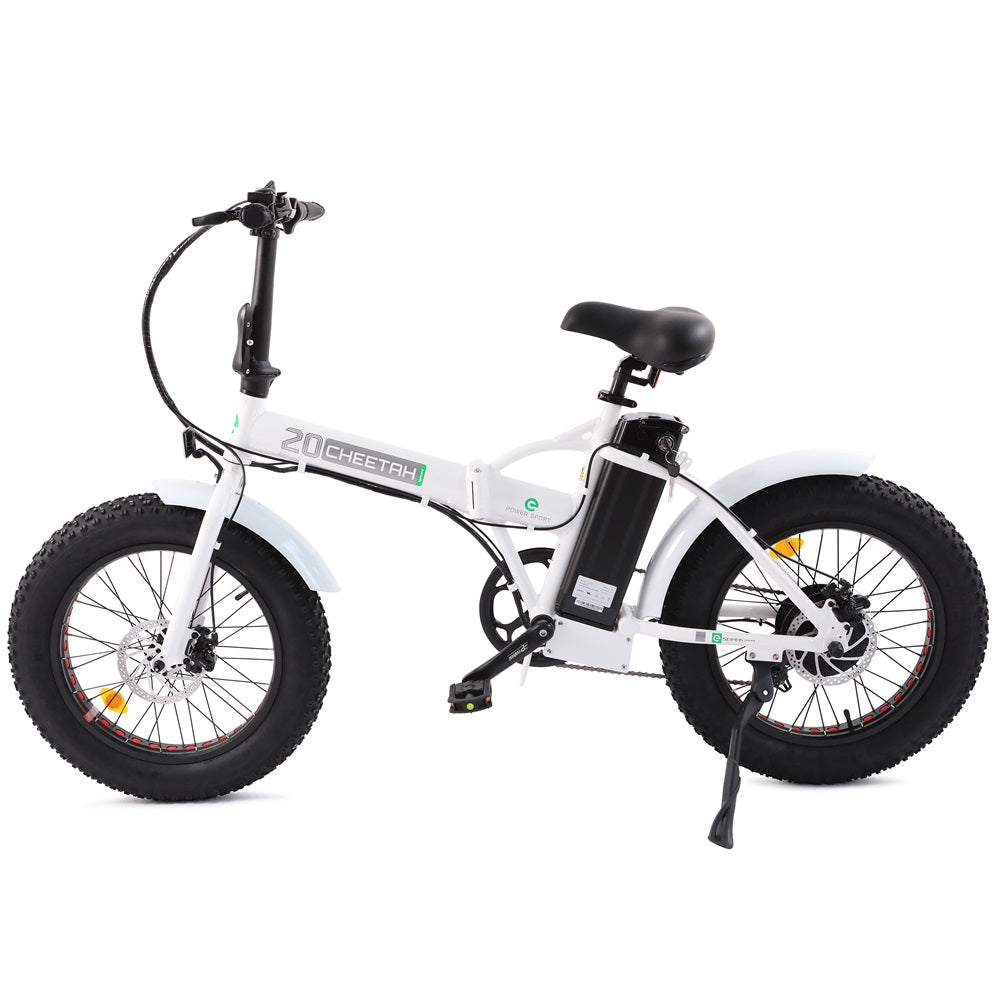 UL Certified-Ecotric Fat Tire Portable and Folding Electric Bike - White and Black