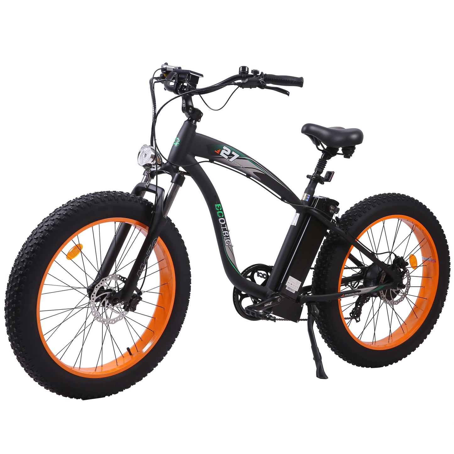 Ecotric Hammer Electric Fat Tire Beach Snow Bike - Orange