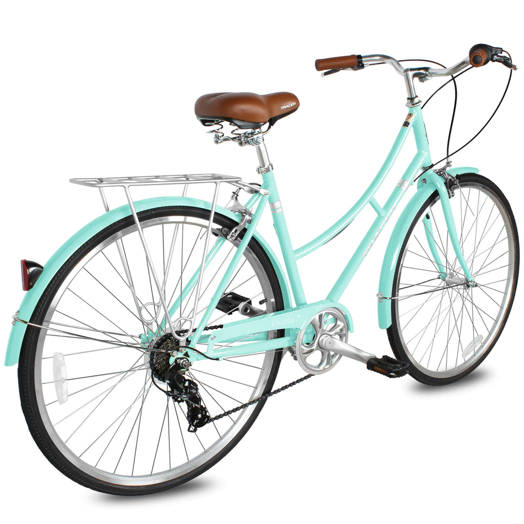 Tracer Osaka 700C Hybrid City Bikes - Shimano 7-Speed - Aquamarine | Road Bikes | Hybrid Bikes | City Bikes | 7-Speed| Bike Lover USA 
