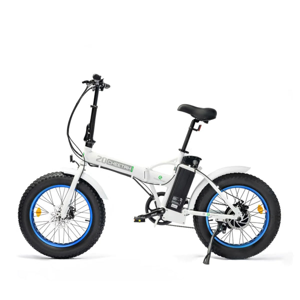 UL Certified-Ecotric Fat Tire Portable and Folding Electric Bike - White and Black