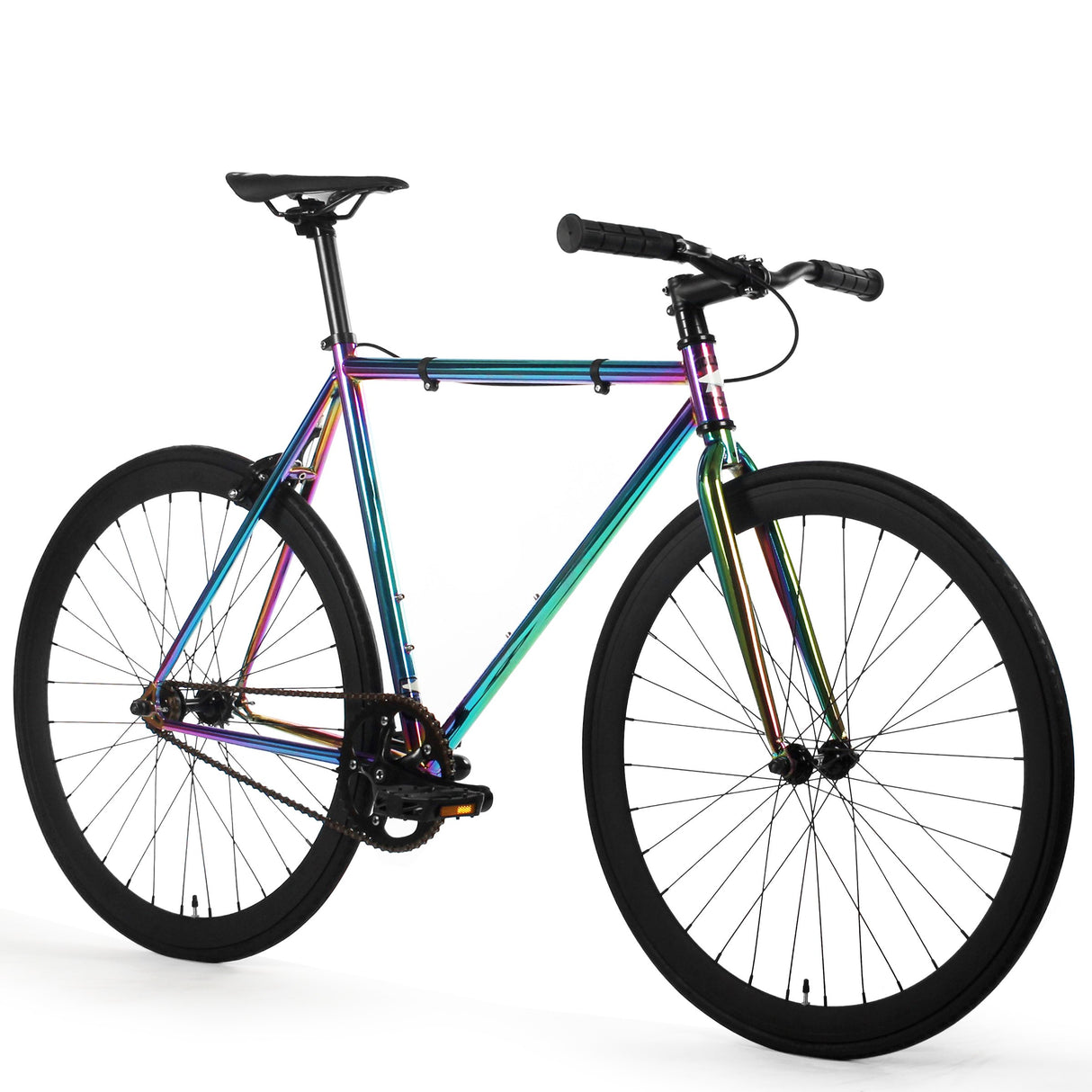 Golden Cycles GC-Oil Slick Single Speed Road Bike Steel Frame 700c Wheels Flip-Flop Hub