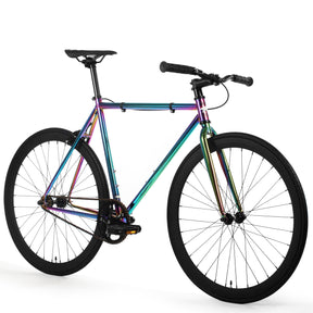 Golden Cycles GC-Oil Slick Single Speed Road Bike Steel Frame 700c Wheels Flip-Flop Hub