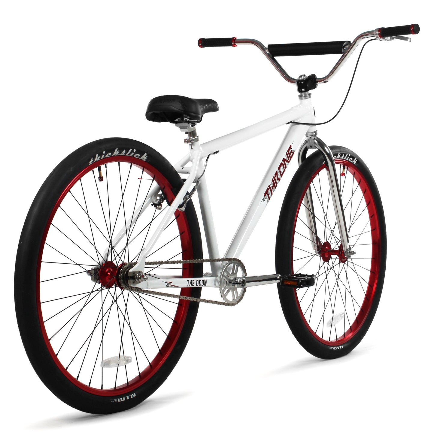 Throne Cycles The Goon - White Crimson | Fixed Gear Urban BMX Bike | Urban Bike | The Goon Cycle | Throne Cycle | Street Cycle | Throne BMX | BMX Bike | Bike Lover USA