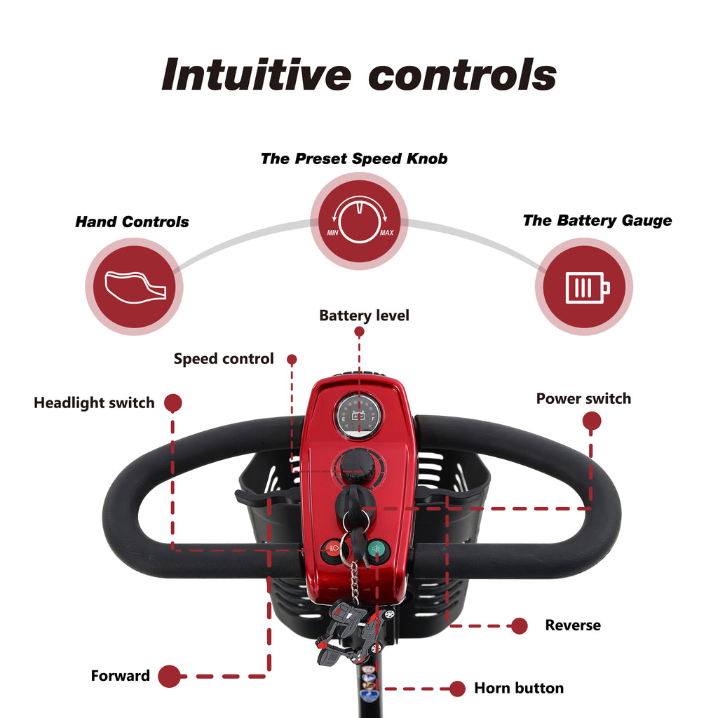 Metro Max Sport Mobility Scooter - Red