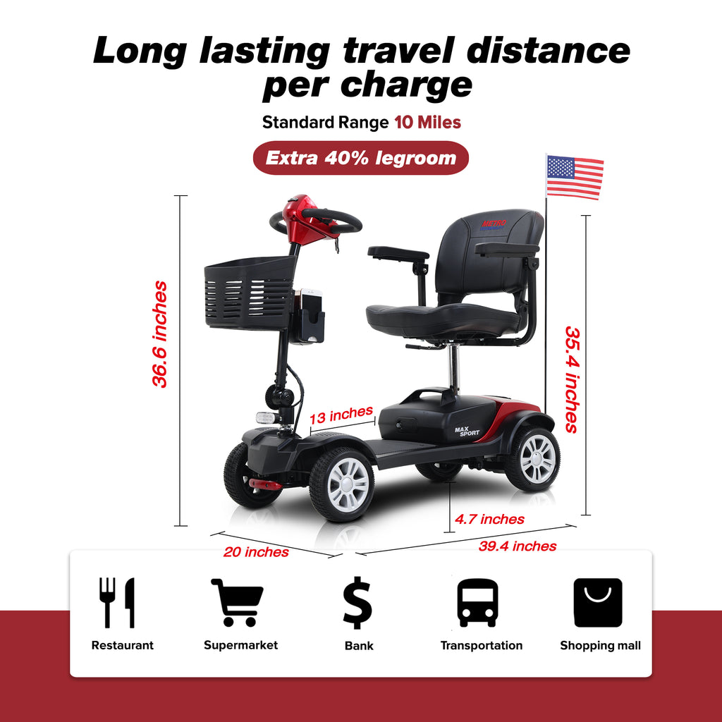 Metro Max Sport Mobility Scooter - Red