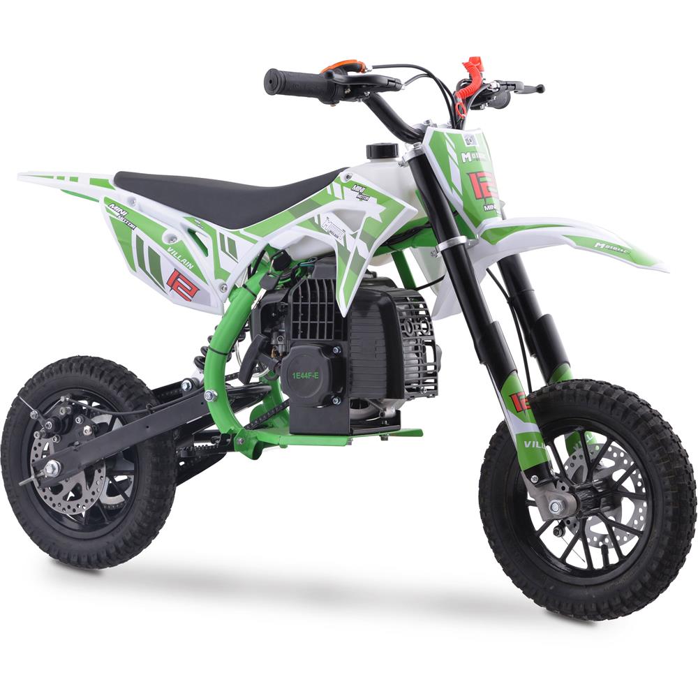 MotoTec Villain 52cc 2-Stroke Kids Gas Dirt Bike - Green