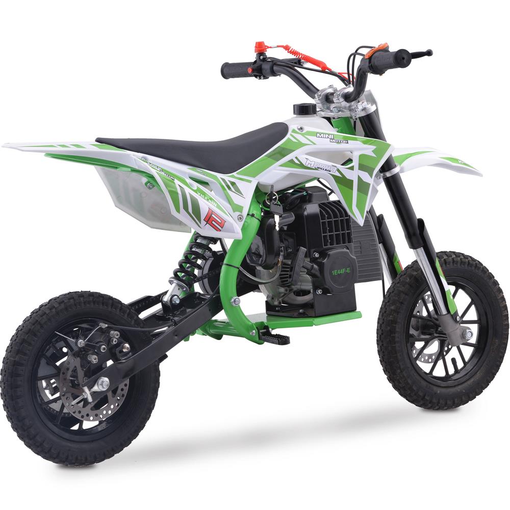 MotoTec Villain 52cc 2-Stroke Kids Gas Dirt Bike - Green