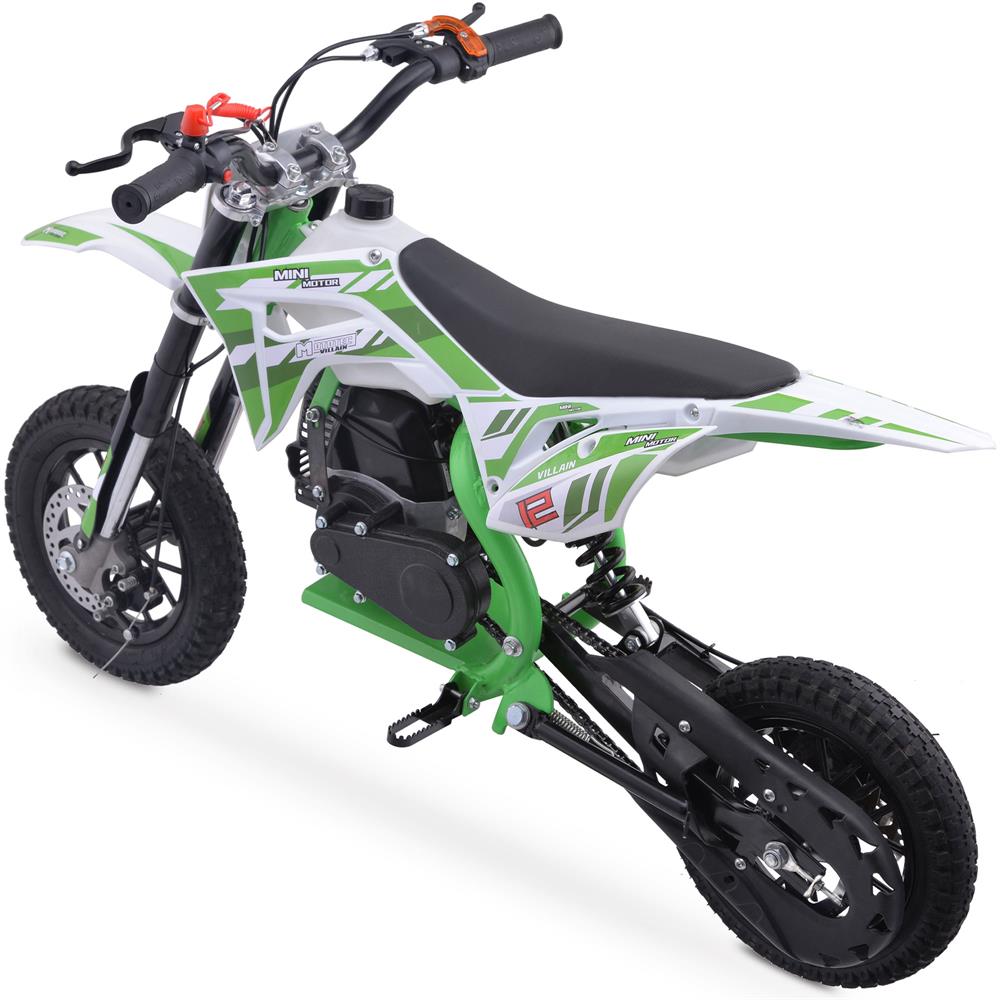 MotoTec Villain 52cc 2-Stroke Kids Gas Dirt Bike - Green