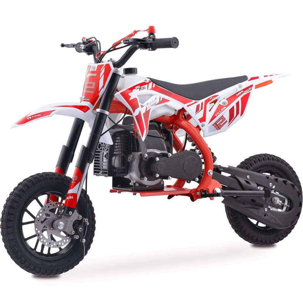 MotoTec Villain 52cc 2-Stroke Kids Gas Dirt Bike - Red