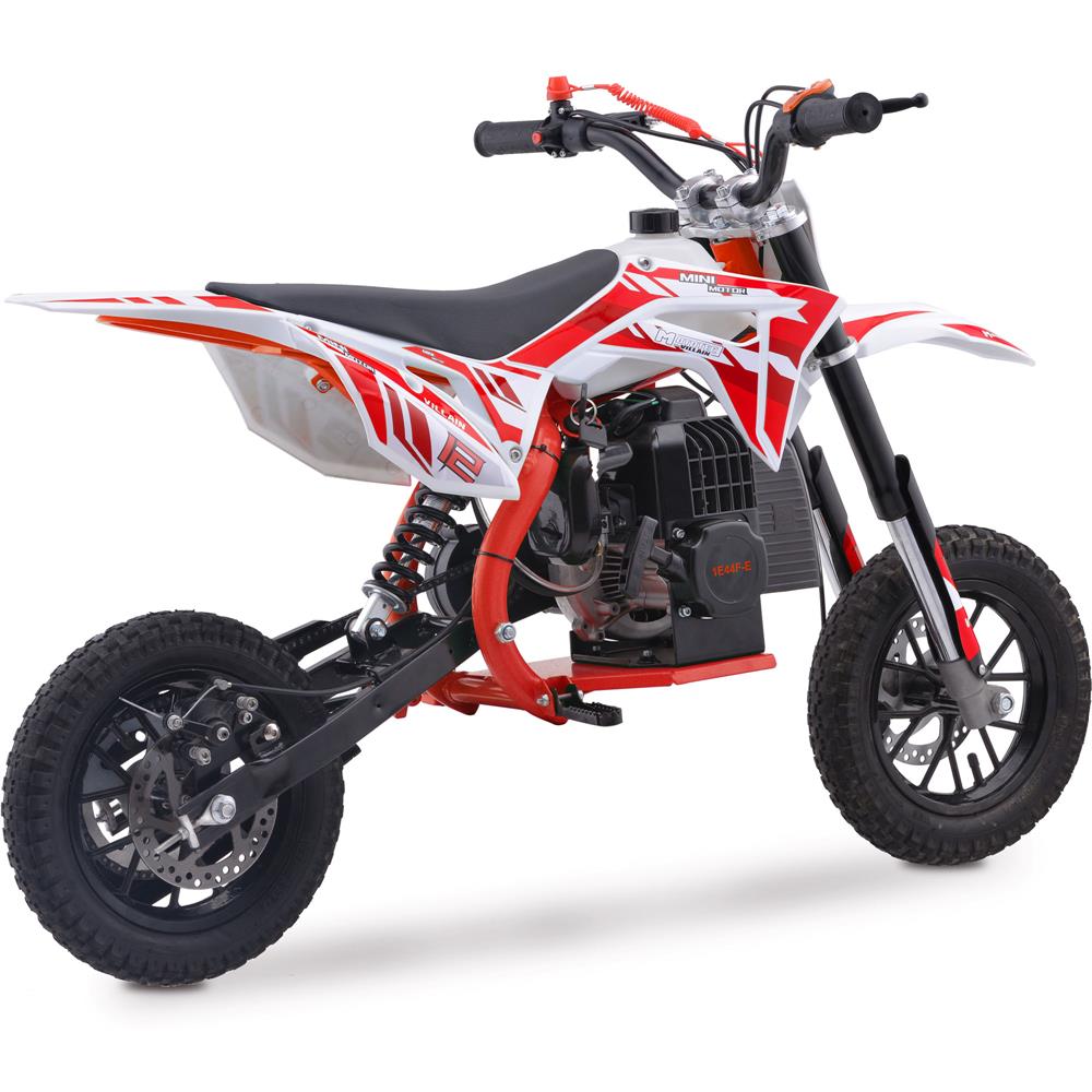 MotoTec Villain 52cc 2-Stroke Kids Gas Dirt Bike - Red