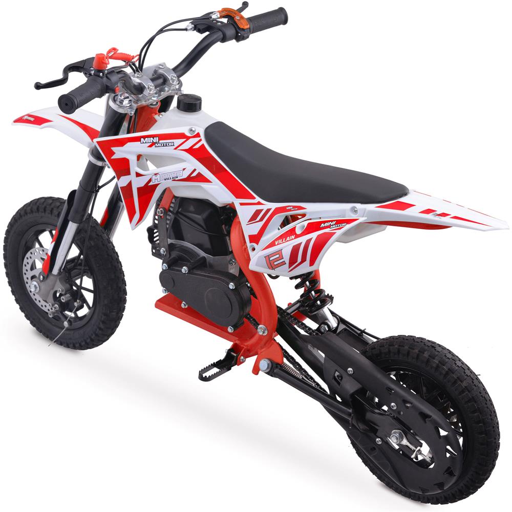 MotoTec Villain 52cc 2-Stroke Kids Gas Dirt Bike - Red