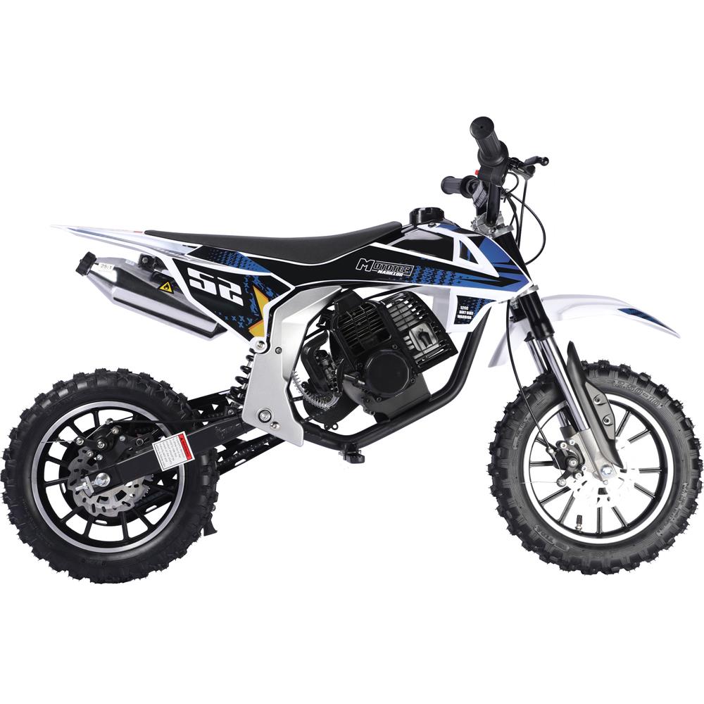 MotoTec Warrior 52cc 2-Stroke Kids Gas Dirt Bike - Black