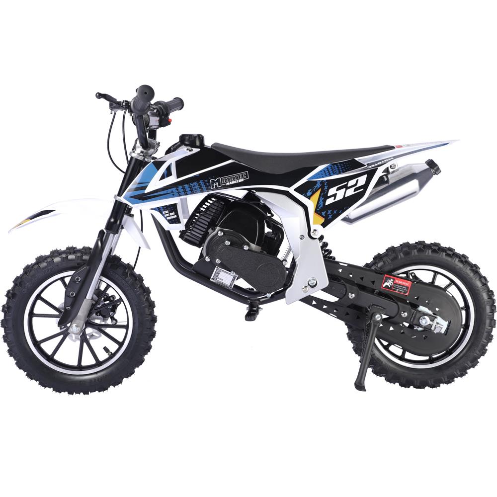 MotoTec Warrior 52cc 2-Stroke Kids Gas Dirt Bike - Black