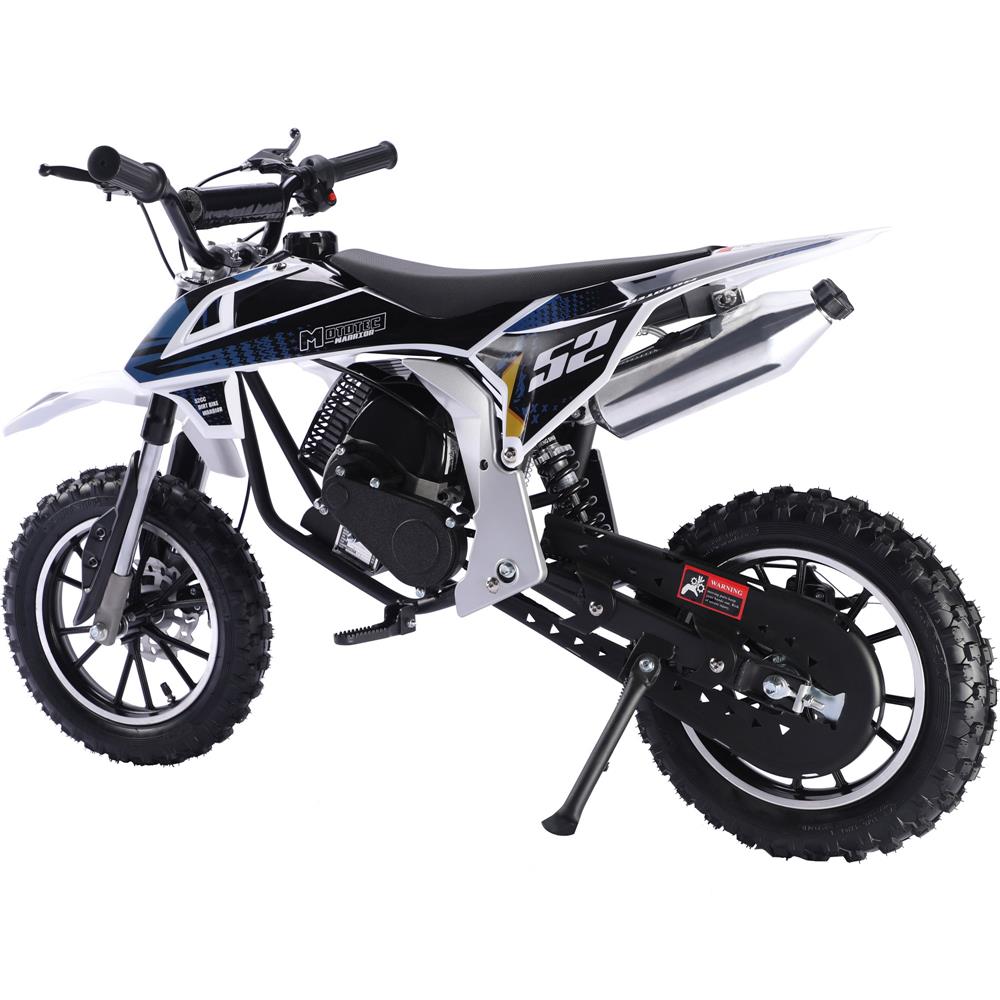 MotoTec Warrior 52cc 2-Stroke Kids Gas Dirt Bike - Black