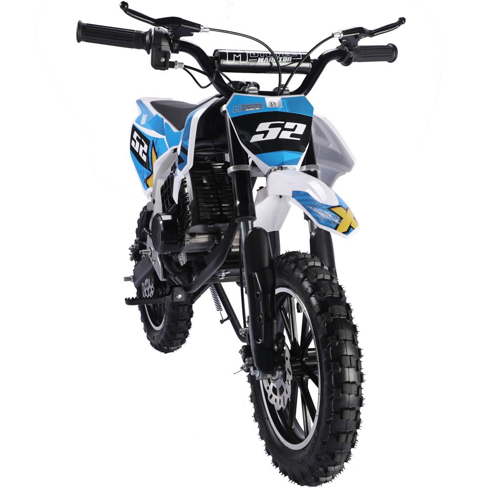 MotoTec Warrior 52cc 2-Stroke Kids Gas Dirt Bike - Blue