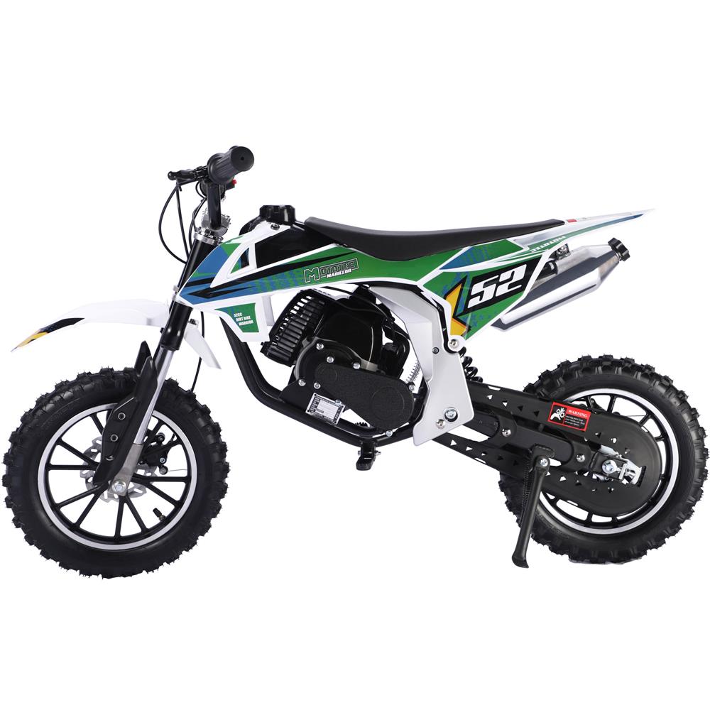 MotoTec Warrior 52cc 2-Stroke Kids Gas Dirt Bike - Green