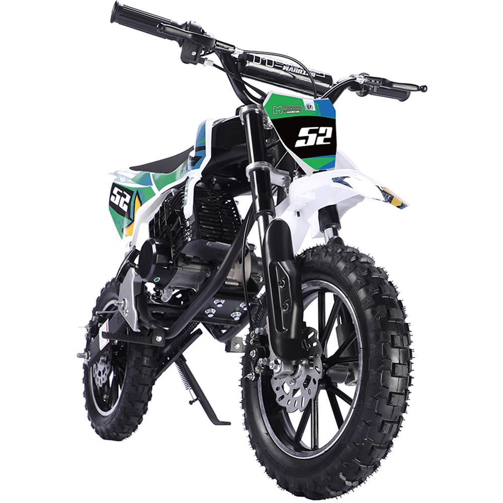 MotoTec Warrior 52cc 2-Stroke Kids Gas Dirt Bike - Green
