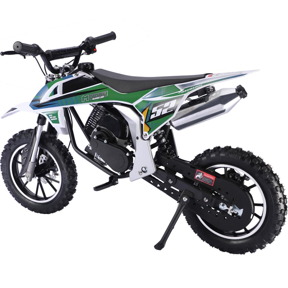 MotoTec Warrior 52cc 2-Stroke Kids Gas Dirt Bike - Green