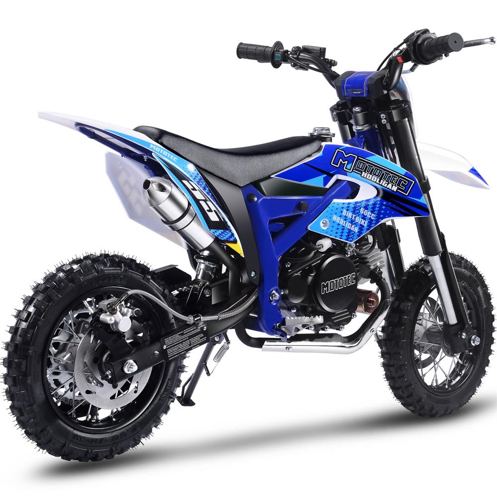 MotoTec Hooligan 60cc 4-Stroke Gas Dirt Bike - Blue