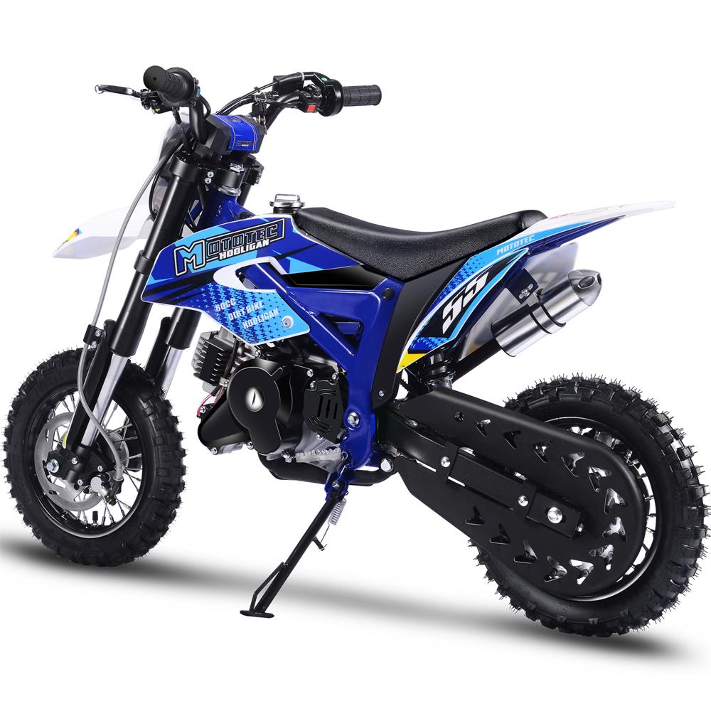 MotoTec Hooligan 60cc 4-Stroke Gas Dirt Bike - Blue