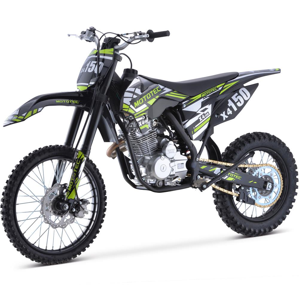 MotoTec X4 150cc 4-Stroke Gas Dirt Bike Black