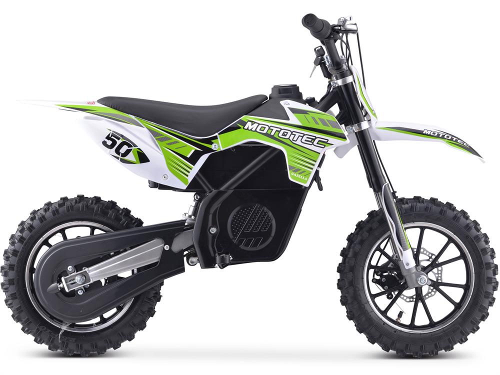 MotoTec 24v 500w Gazella Electric Dirt Bike - Green