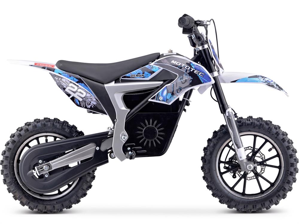 MotoTec 36v 500w Demon Electric Dirt Bike Lithium - Blue