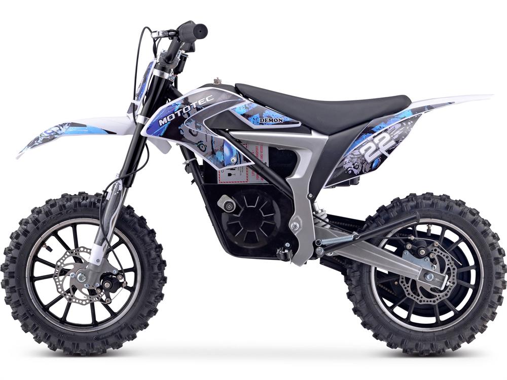 MotoTec 36v 500w Demon Electric Dirt Bike Lithium - Blue